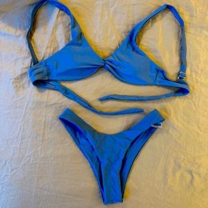 Light Baby Blue Knotted Bikini